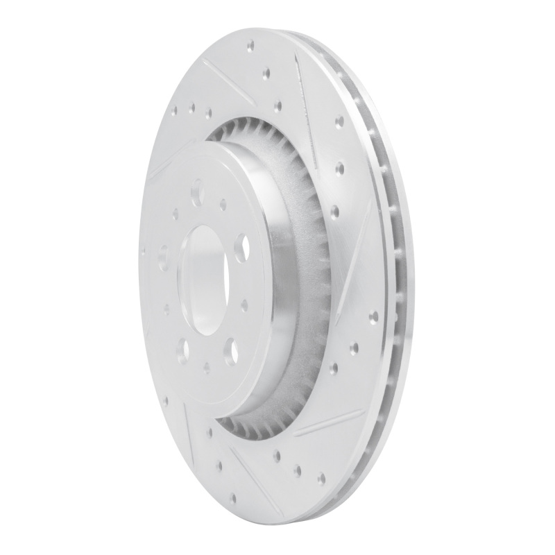 Volvo XC90 Brake Rotor (1) - Rear Right - R1 Concepts - Drilled & Slotted - Silver - `03-`14